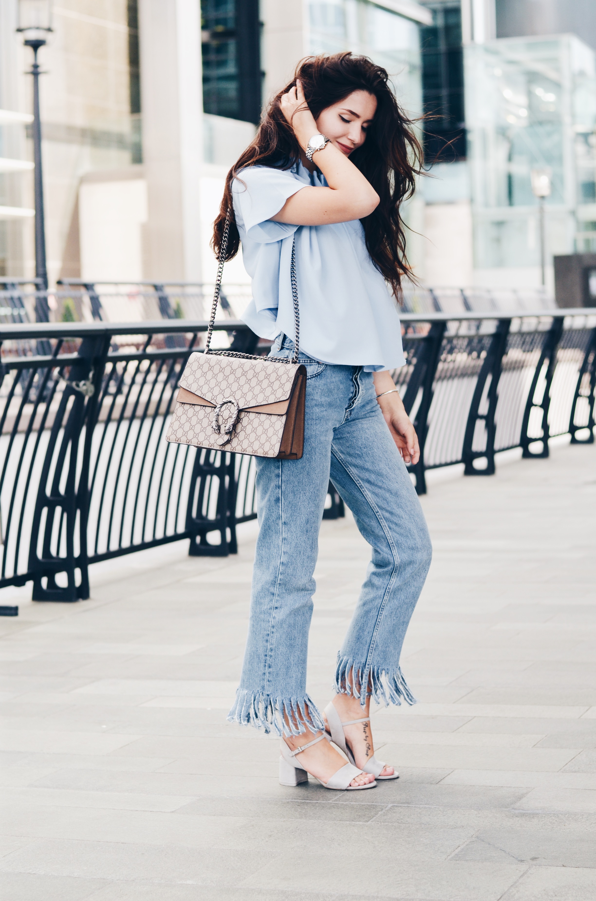 Top: Keepsake | Jeans: ASOS | Heels: ZARA | Bag: Gucci | Watch: Thomas Sabo* | Bracelet: Tiffany